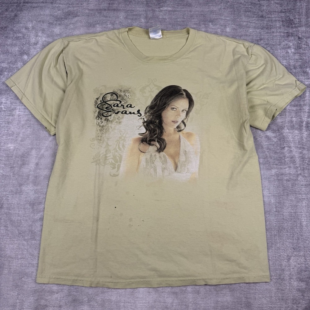 Sarah‎ Evans Shirt Mens Large Yellow 2008 The Greatest Cities Tour Music Band